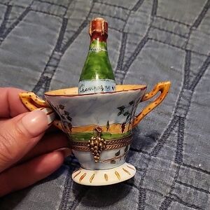 Limoges Multicolor Champagne Bottle Accent